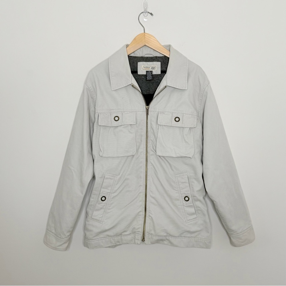VTG Urban Up Pipeline Men’s Canvas Barn Field Jacket Y2K Wool Lined grunge